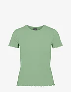 PCNICCA SS O-NECK TOP NOOS - QUIET GREEN