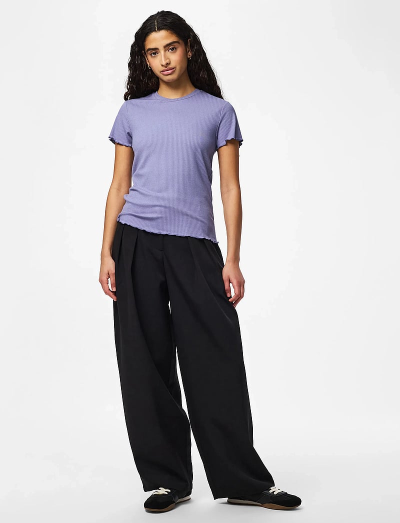 Pieces - PCNICCA SS O-NECK TOP JRS NOOS - t-shirts - silver bullet - 3
