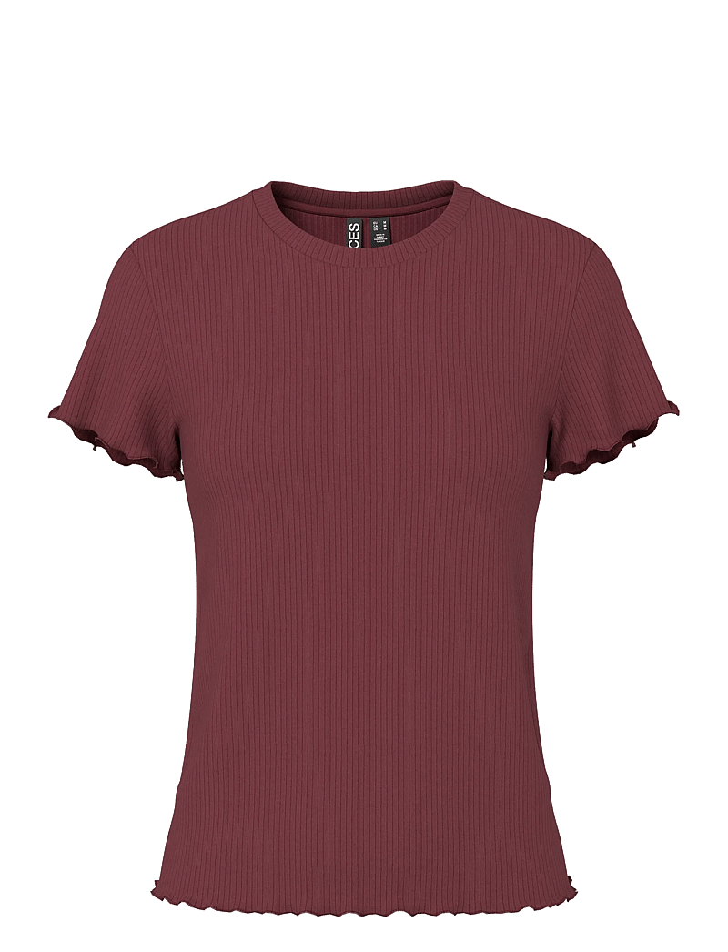 Pieces - PCNICCA SS O-NECK TOP JRS NOOS - t-shirts - tawny port - 1