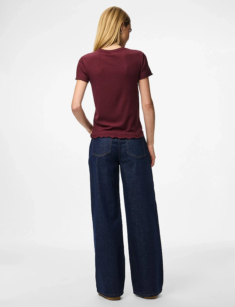 Pieces - PCNICCA SS O-NECK TOP JRS NOOS - t-shirts - tawny port - 3