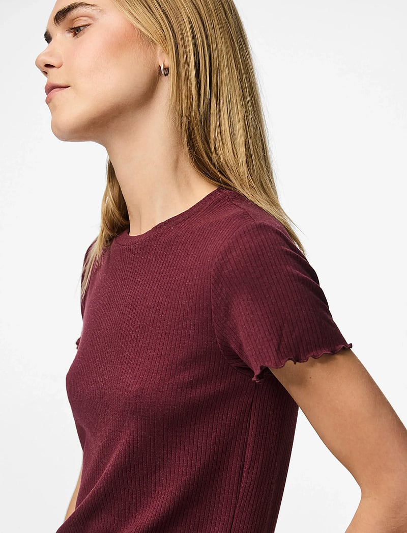 Pieces - PCNICCA SS O-NECK TOP JRS NOOS - t-shirts - tawny port - 5