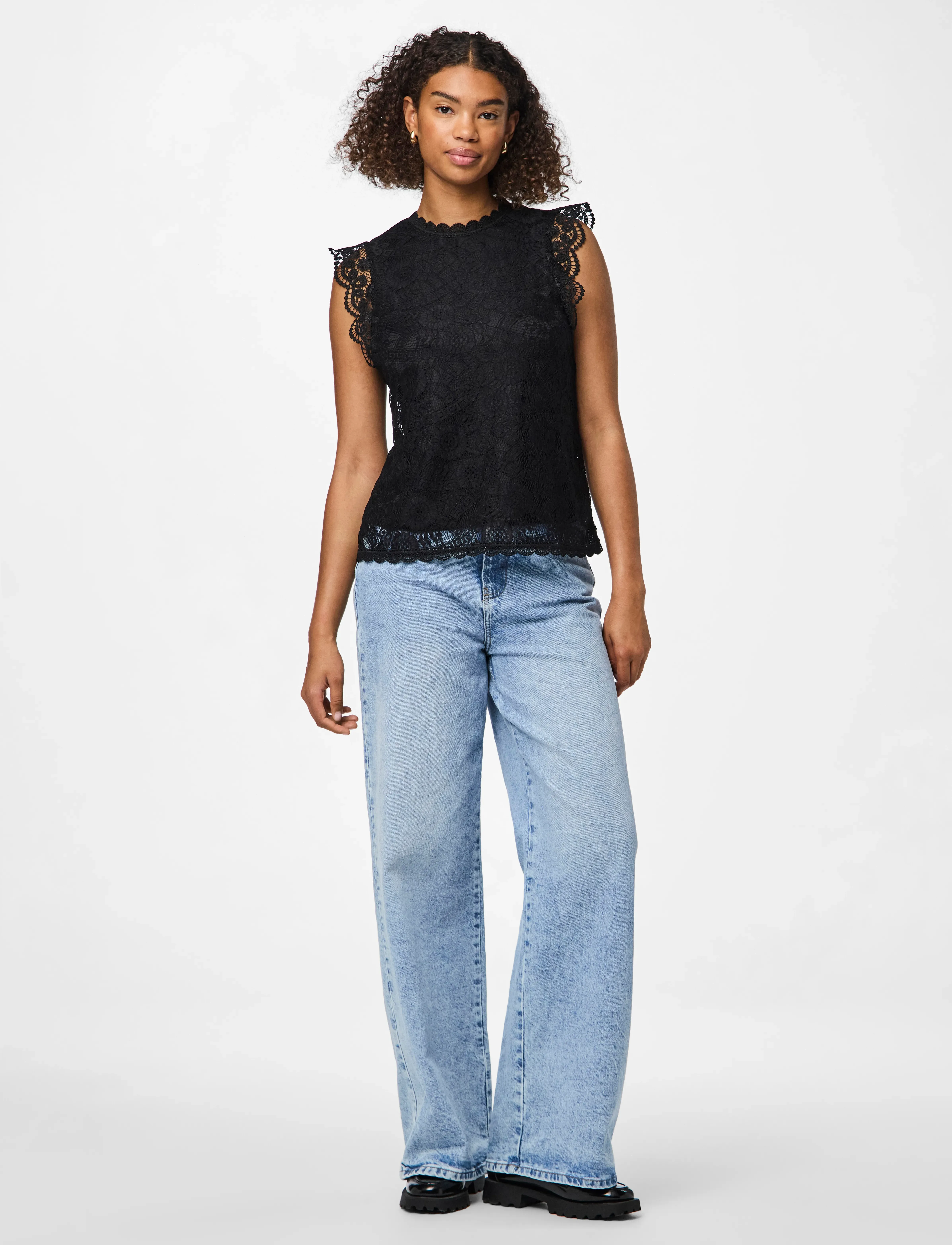 【yo BIOTOP】lace sleeveless top Pieces Pcolline Sl Lace Top Wvn Noos (PS17120454) - Sleeveless