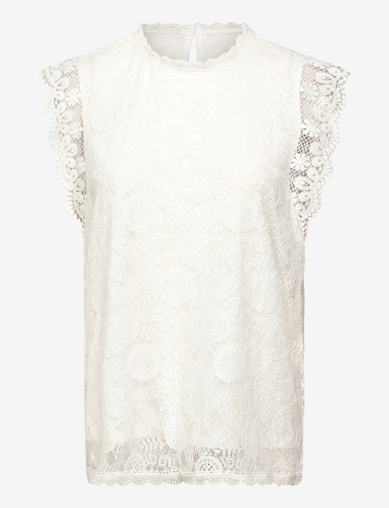 Pieces - PCOLLINE SL LACE TOP WVN NOOS - topid ja varrukateta alussärgid - cloud dancer - 1