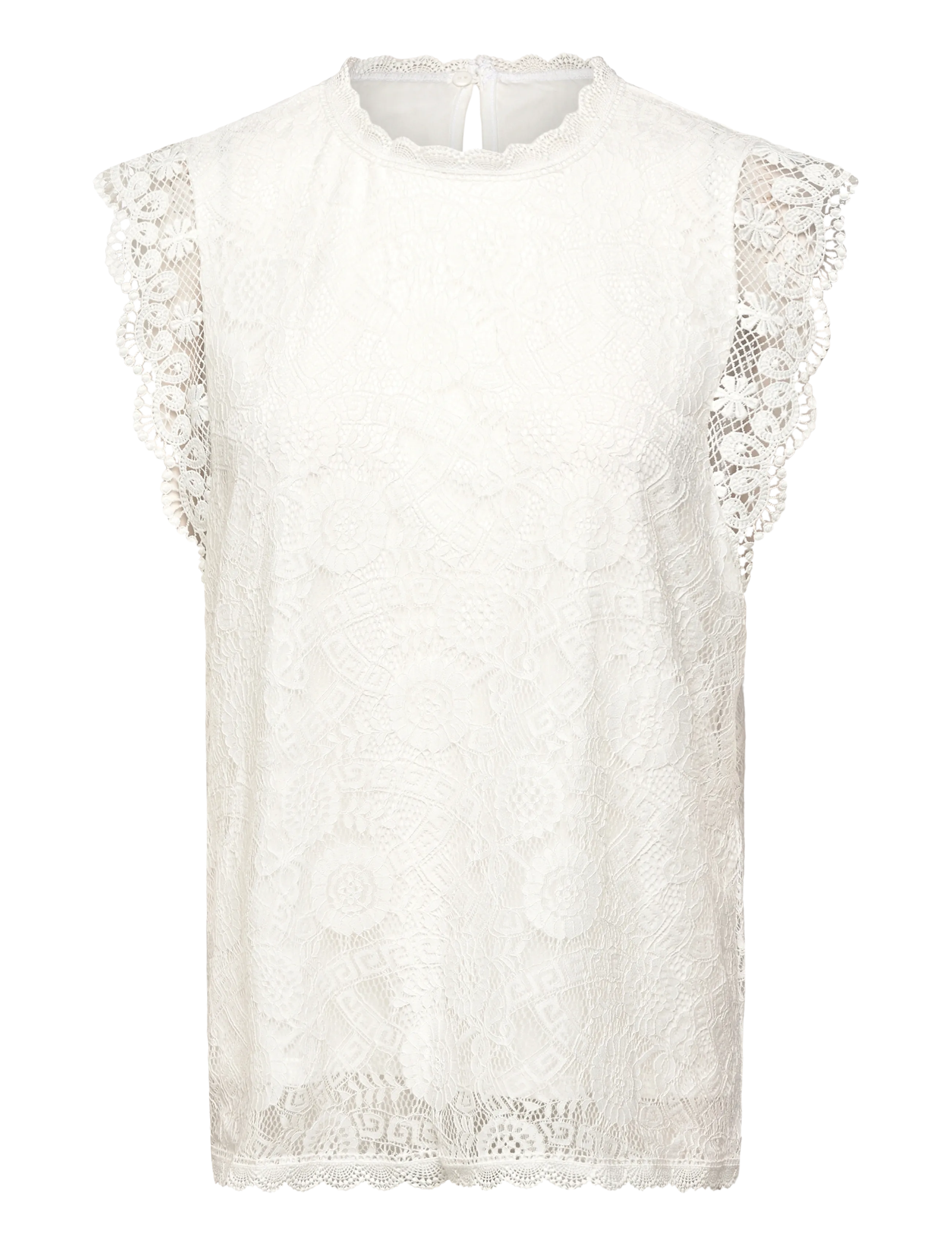 PCOLLINE SL LACE TOP WVN NOOS - CLOUD DANCER