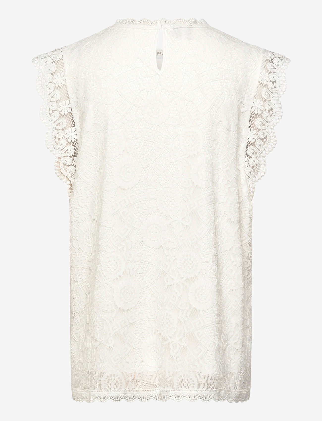 Pieces - PCOLLINE SL LACE TOP WVN NOOS - topid ja varrukateta alussärgid - cloud dancer - 2