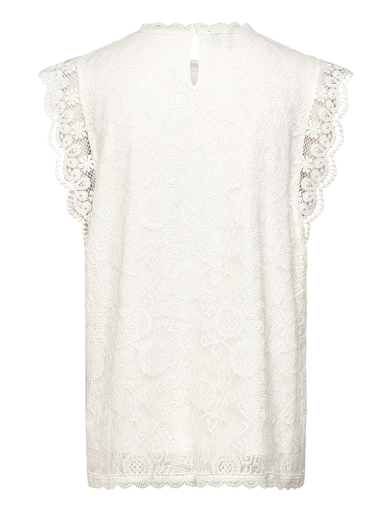 Pieces - PCOLLINE SL LACE TOP WVN NOOS - topid ja varrukateta alussärgid - cloud dancer - 2