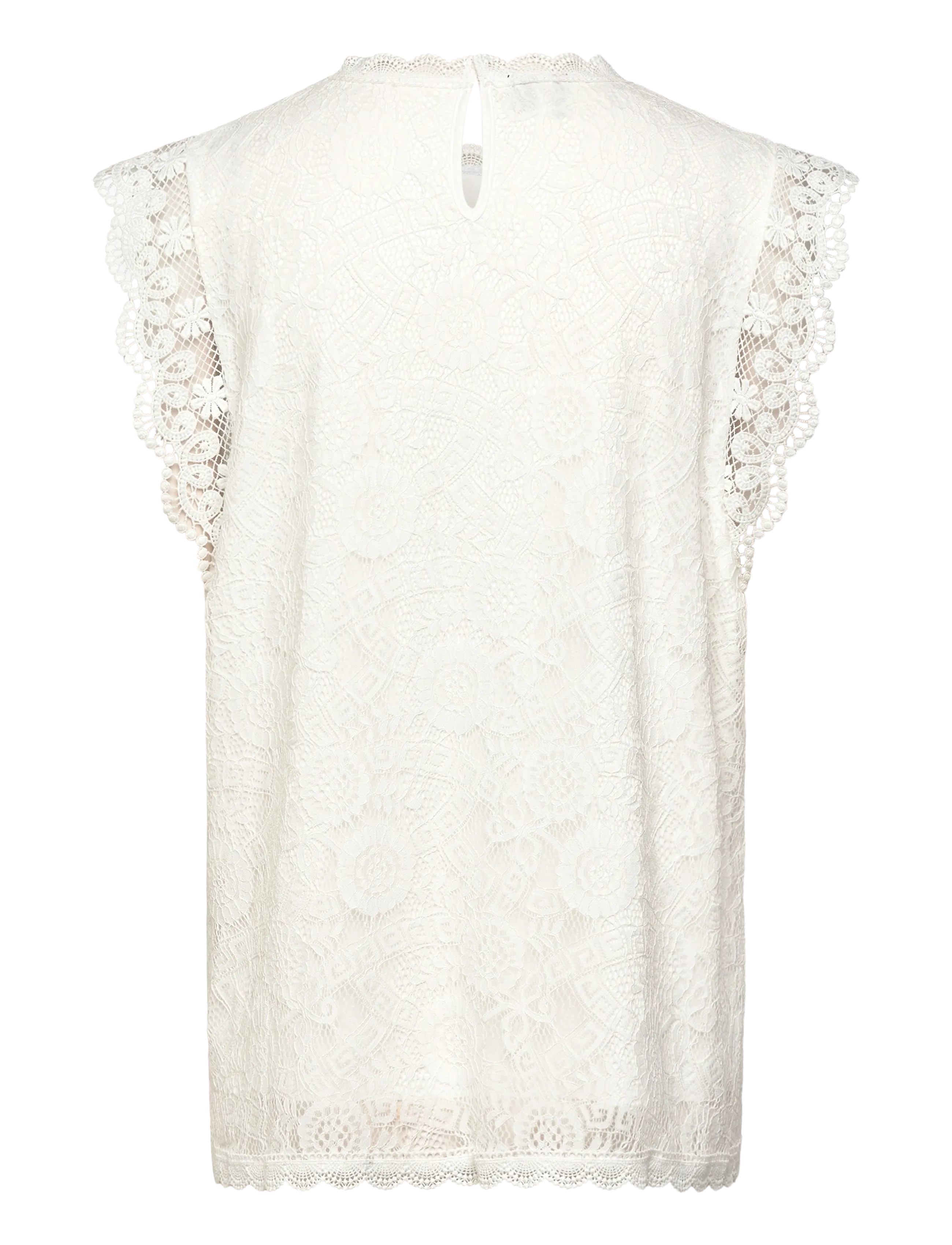 Pieces - PCOLLINE SL LACE TOP WVN NOOS - mouwloze tops - cloud dancer - 2