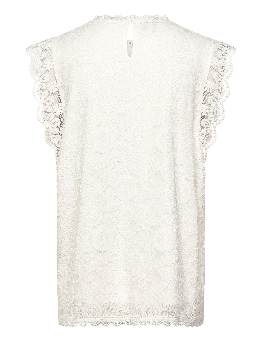 Pieces - PCOLLINE SL LACE TOP WVN NOOS - sleeveless tops - cloud dancer - 2