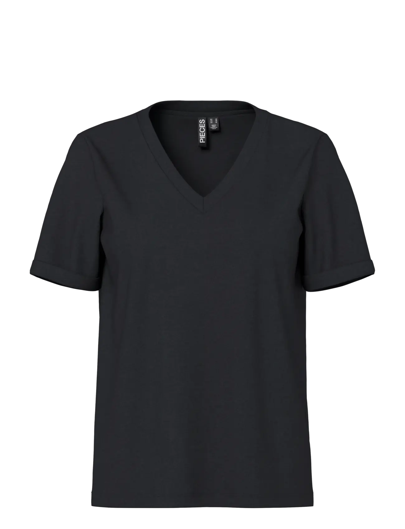 PCRIA SS V-NECK SOLID TEE JRS NOOS BC - BLACK