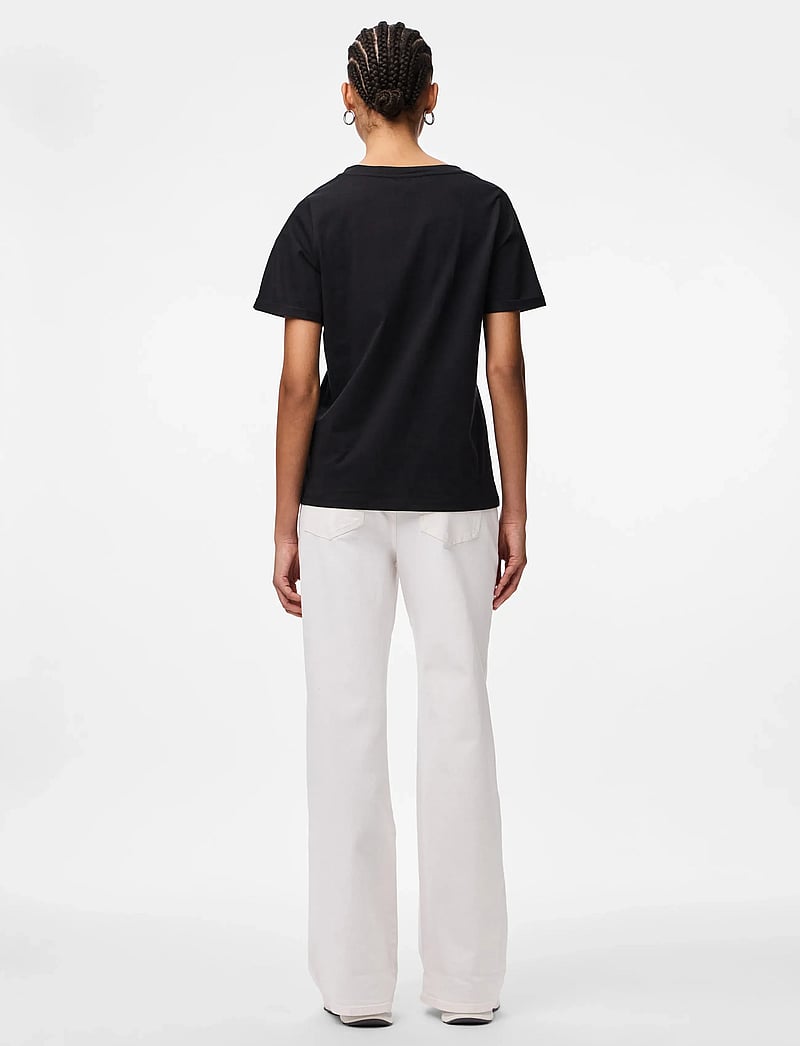 Pieces - PCRIA SS V-NECK SOLID TEE JRS NOOS BC - t-särgid - black - 3