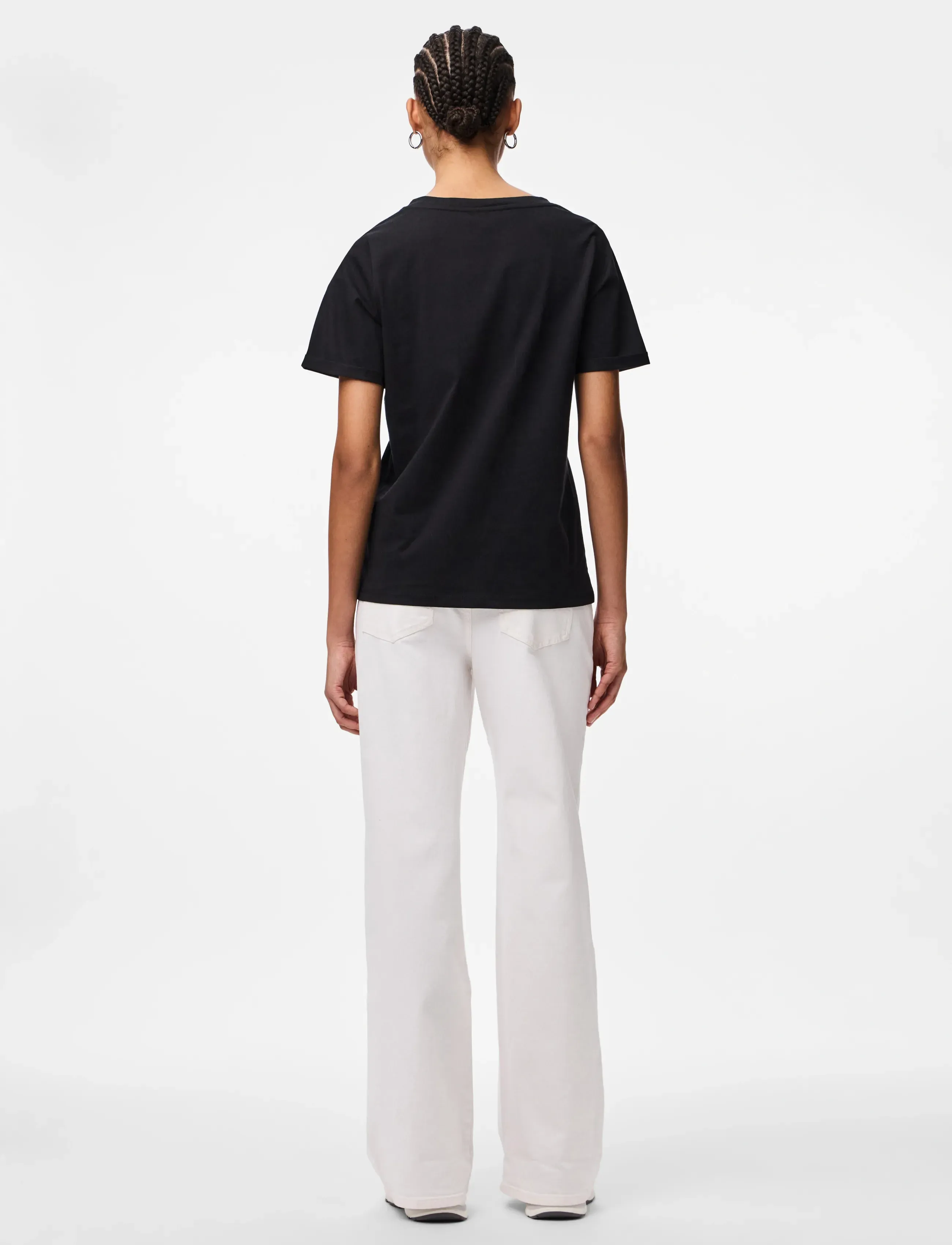 Pieces - PCRIA SS V-NECK SOLID TEE JRS NOOS BC - t-krekli - black - 3