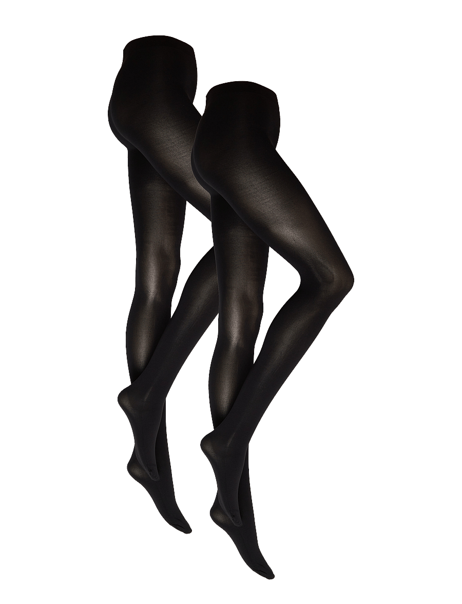 Pieces - PCNEW NIKOLINE 90 DEN TIGHTS 2 PACK NOOS - strømpebukser - black - 1