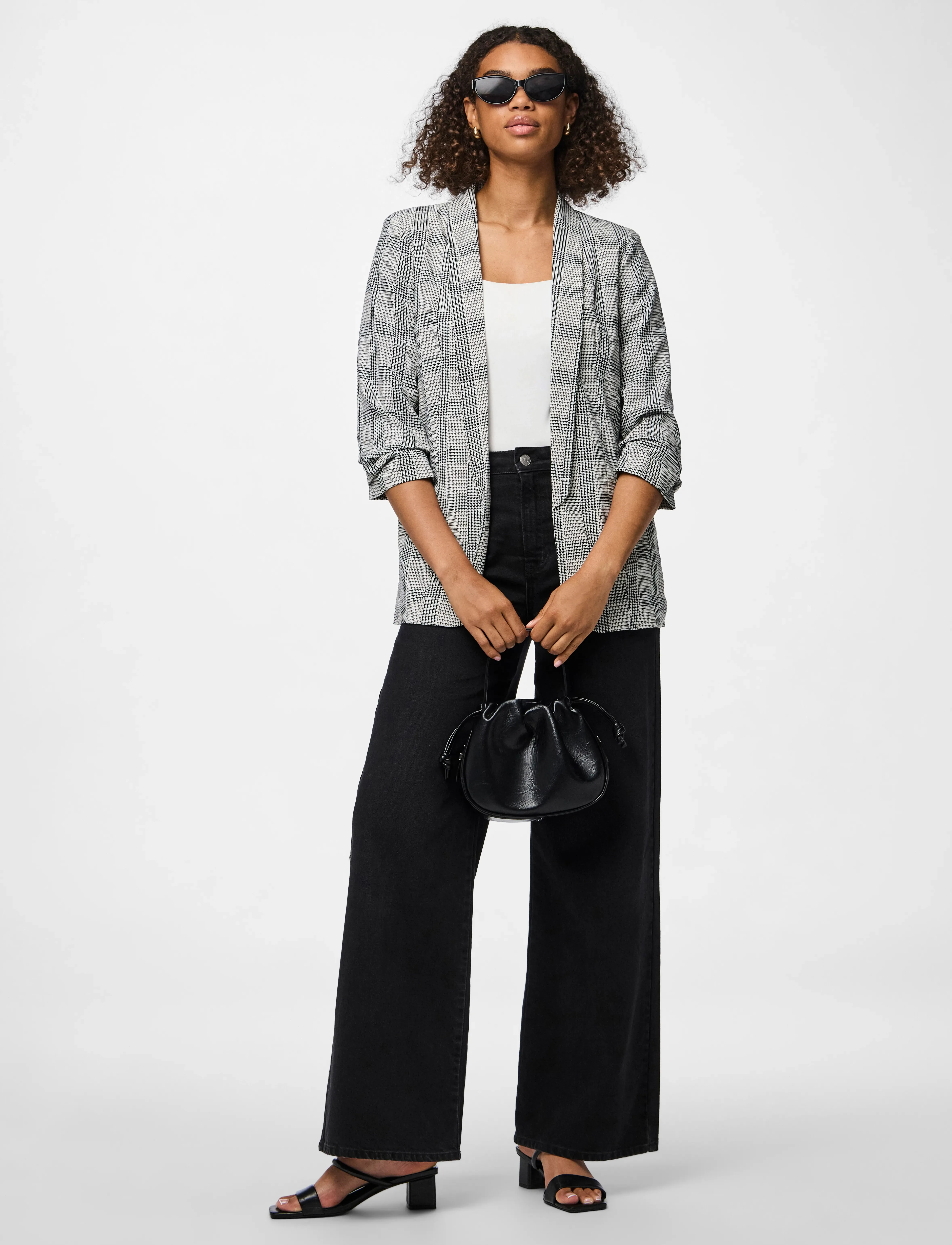 Pieces - PCBOSELLA 3/4 PRINTED BLAZER NOOS BC - einreihige blazer - black - 4