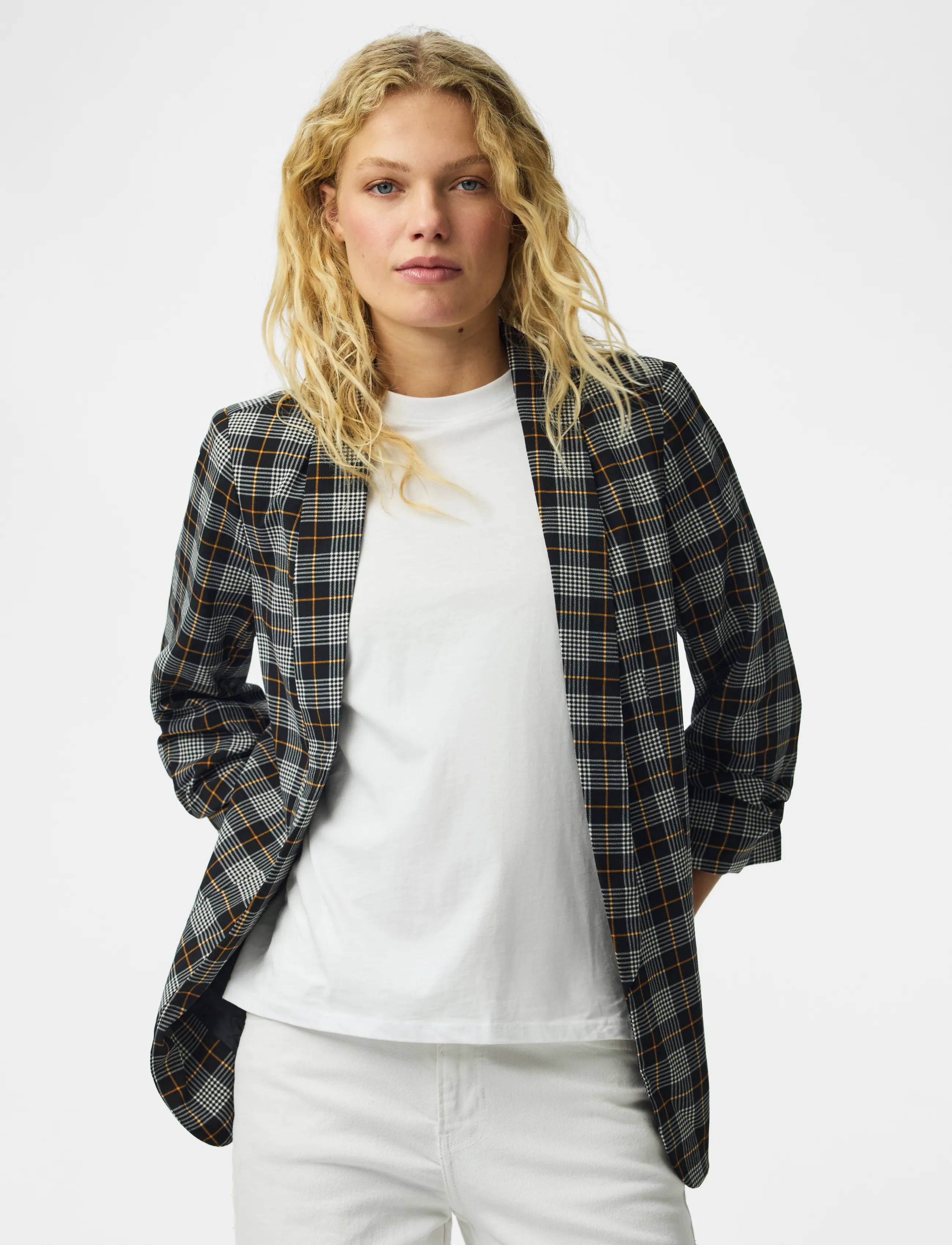 Pieces Pcbosella 3/4 Printed Blazer Noos Bc, M, Black, Blazere > Enkeltradede Blazere, Dame