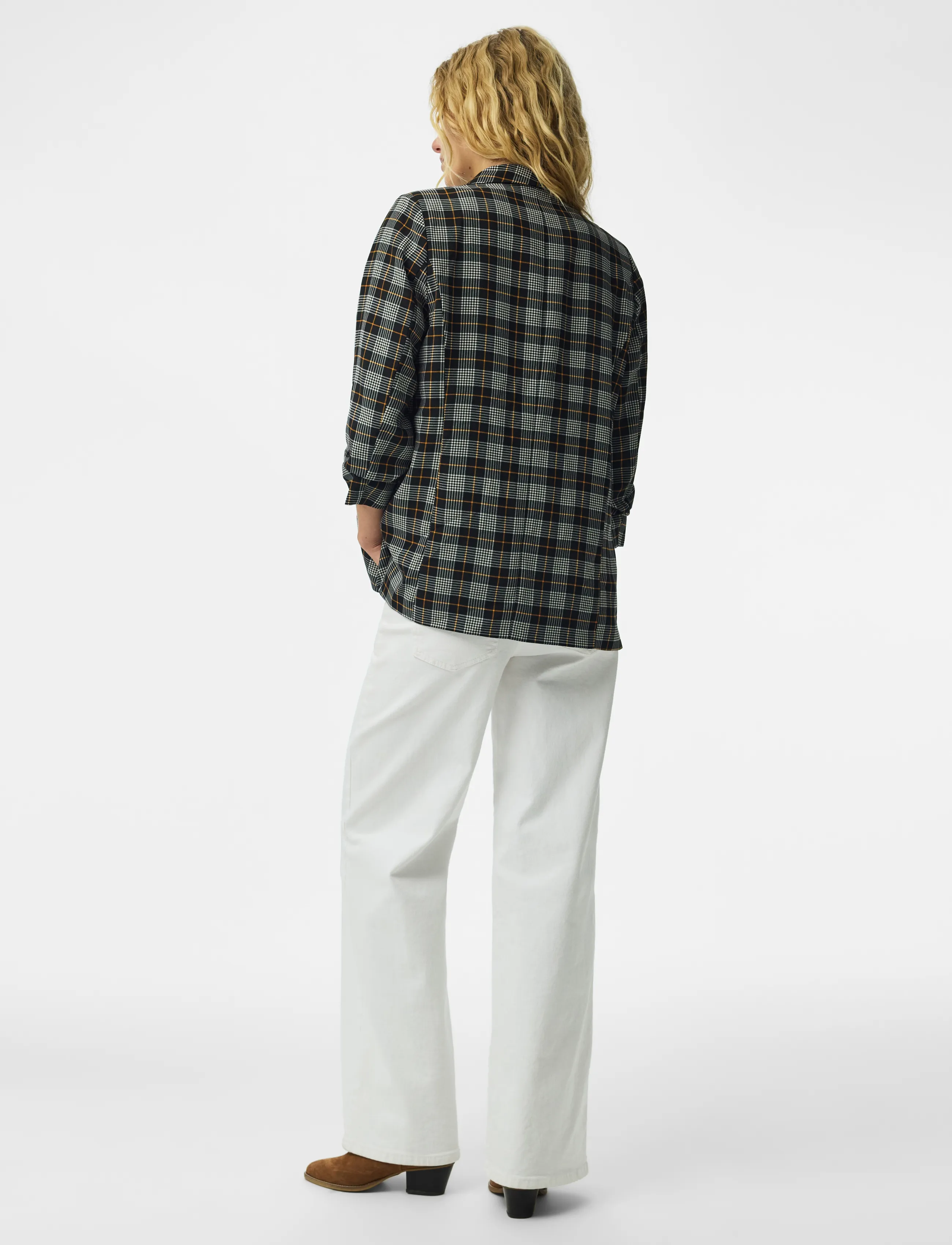 Pieces - PCBOSELLA 3/4 PRINTED BLAZER NOOS BC - enkelknäppta kavajer - black onyx - 3