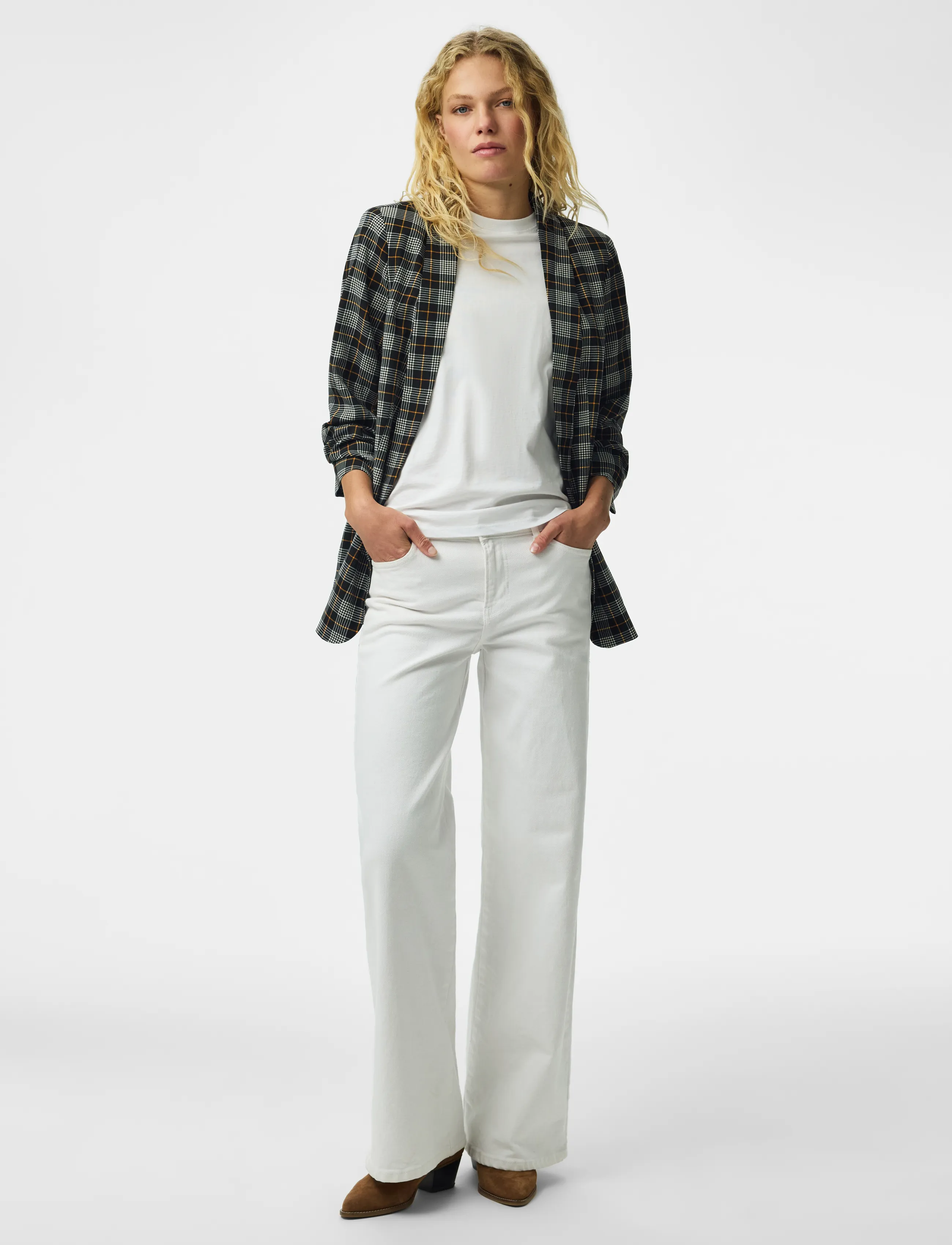 Pieces - PCBOSELLA 3/4 PRINTED BLAZER NOOS BC - enkelknäppta kavajer - black onyx - 4