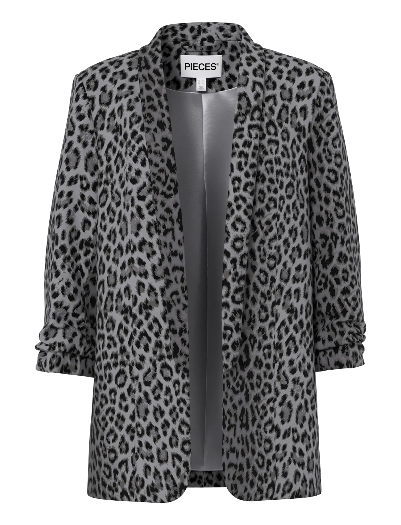 Pieces PCBOSELLA 3/4 PRINTED BLAZER NOOS BC - Pieces - GREY / grey