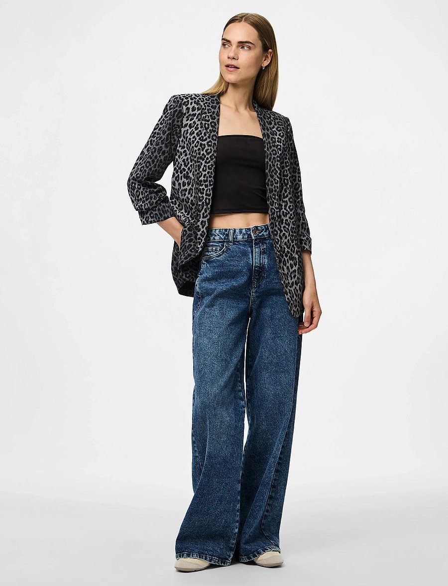 Pieces - PCBOSELLA 3/4 PRINTED BLAZER NOOS BC - Üherealised pintsakud - grey - 0