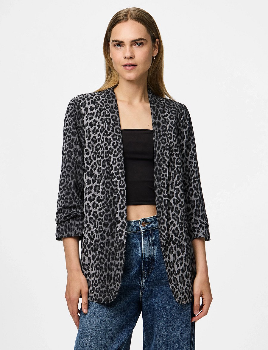 Pieces - PCBOSELLA 3/4 PRINTED BLAZER NOOS BC - Üherealised pintsakud - grey - 5