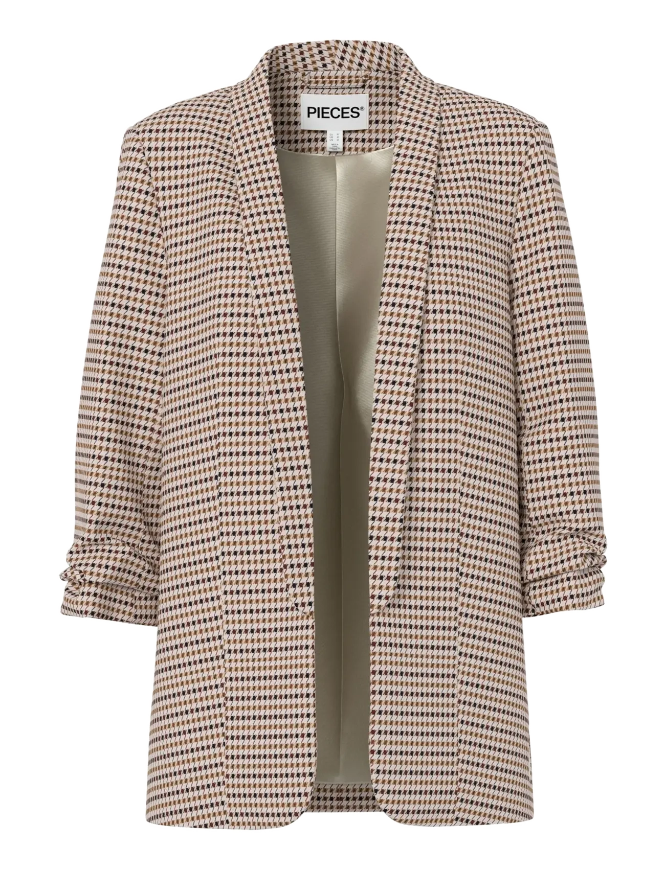 Pieces PCBOSELLA 3/4 PRINTED BLAZER NOOS BC - Pintsakud - SILVER MINK / beige