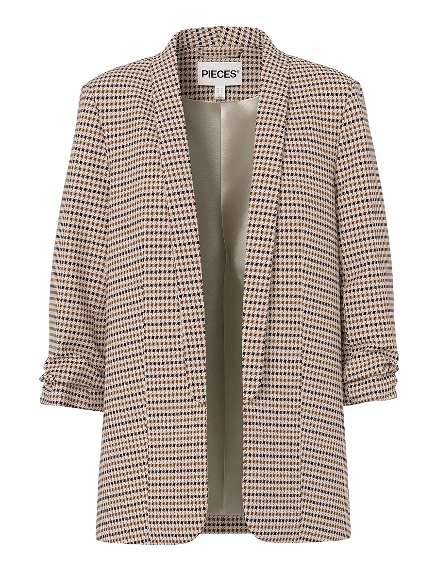 Pieces - PCBOSELLA 3/4 PRINTED BLAZER NOOS BC - Üherealised pintsakud - silver mink - 1