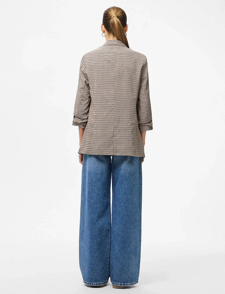 Pieces - PCBOSELLA 3/4 PRINTED BLAZER NOOS BC - Üherealised pintsakud - silver mink - 3
