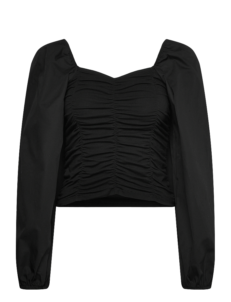 Pieces - PCMALYSIA LS TOP JRS NOOS BC - langärmlige blusen - black - 1