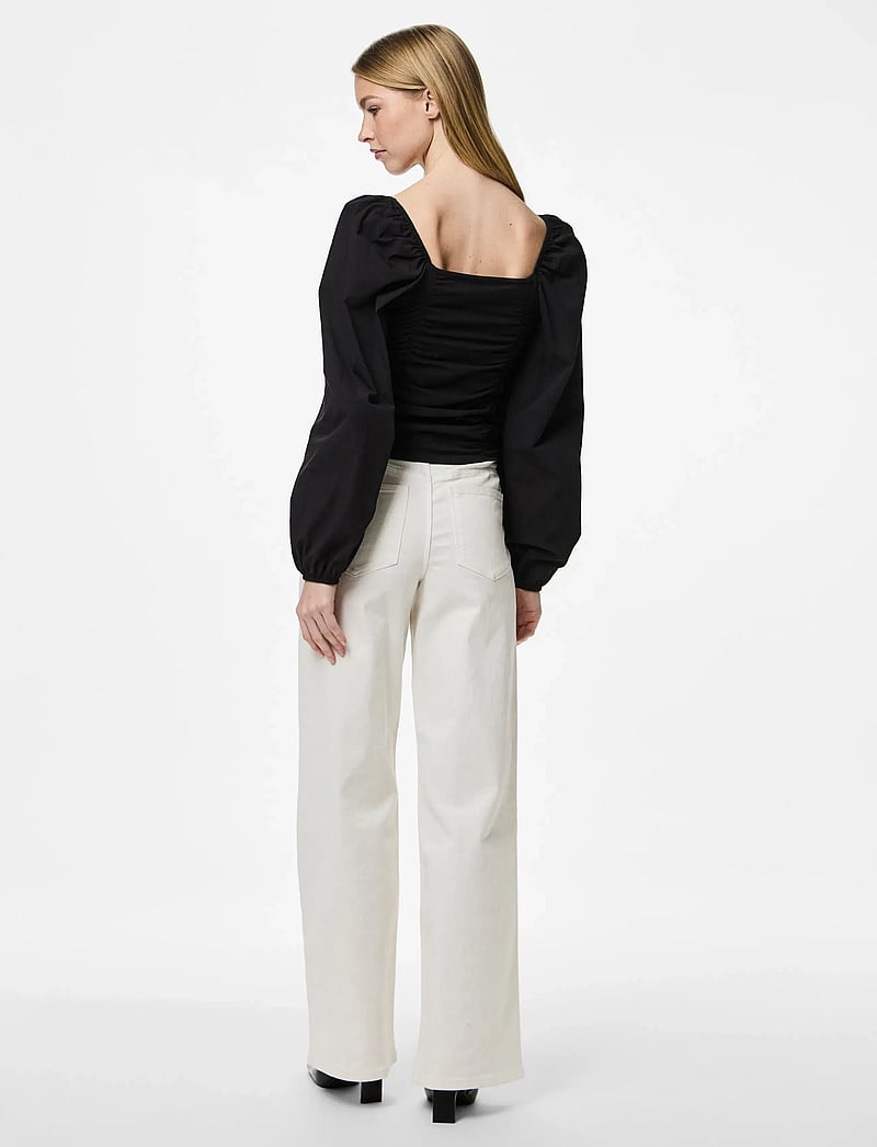 Pieces - PCMALYSIA LS TOP JRS NOOS BC - langärmlige blusen - black - 3