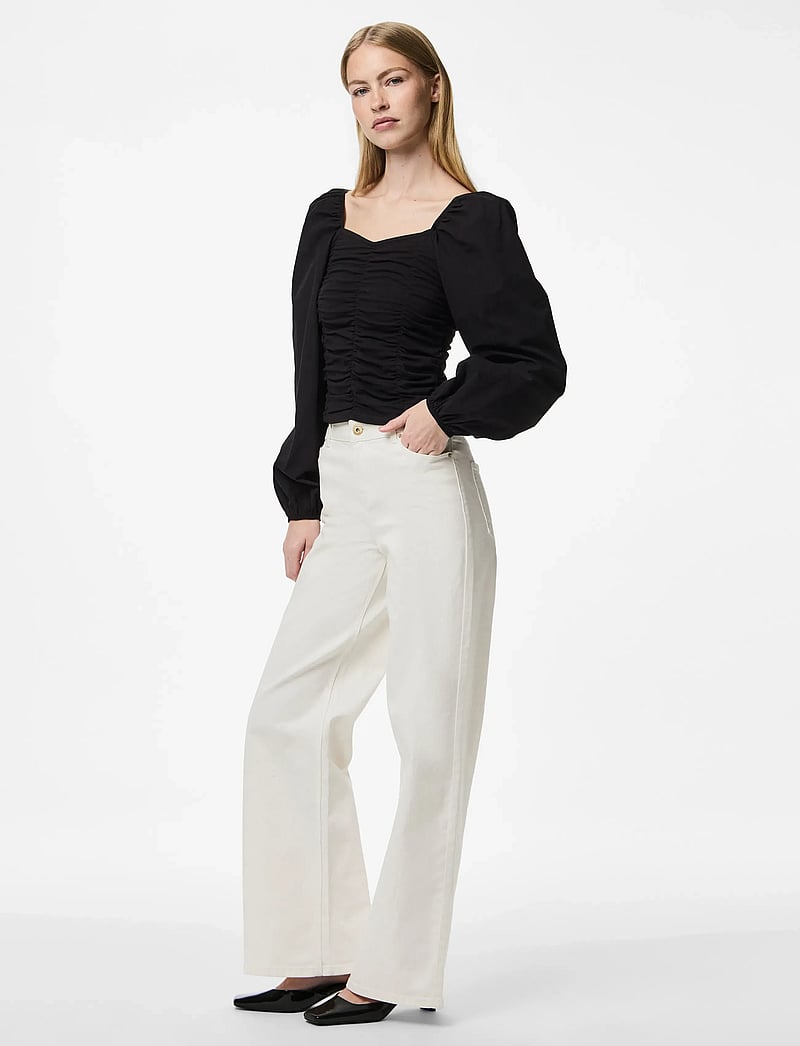 Pieces - PCMALYSIA LS TOP JRS NOOS BC - langärmlige blusen - black - 5