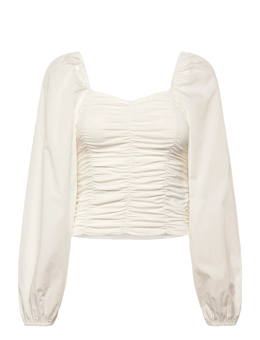 Pieces - PCMALYSIA LS TOP JRS NOOS BC - langärmelige blusen - cloud dancer - 1