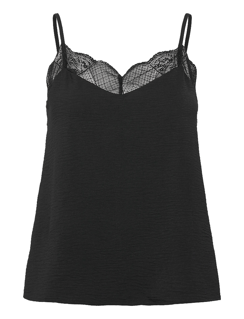 Pieces - PCTIFFANY STRAP LACE TOP WVN NOOS BC - Ärmellose tops - black - 1