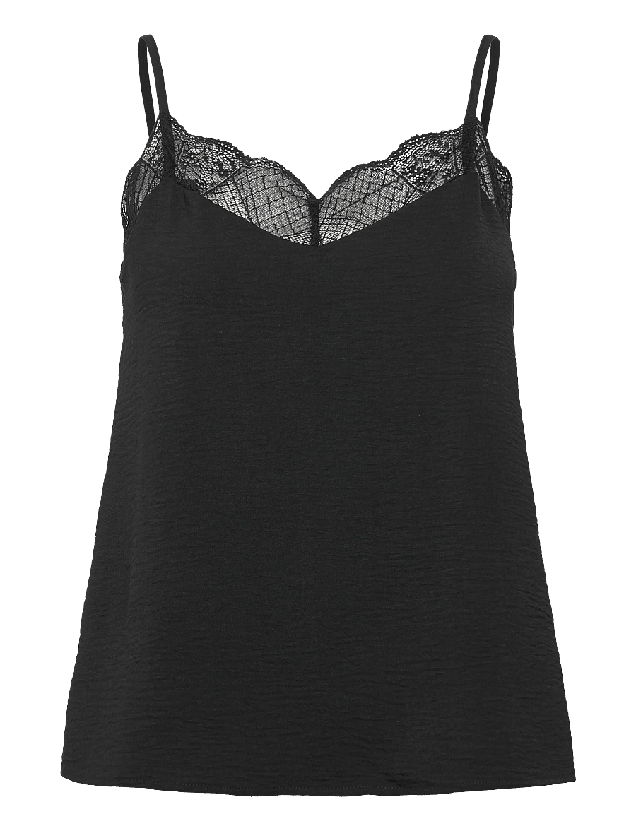 Pieces - PCTIFFANY STRAP LACE TOP WVN NOOS BC - Ärmellose tops - black - 1