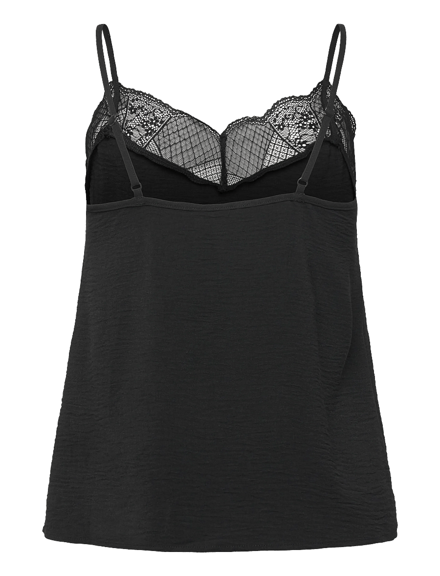Pieces - PCTIFFANY STRAP LACE TOP WVN NOOS BC - Ärmellose tops - black - 2