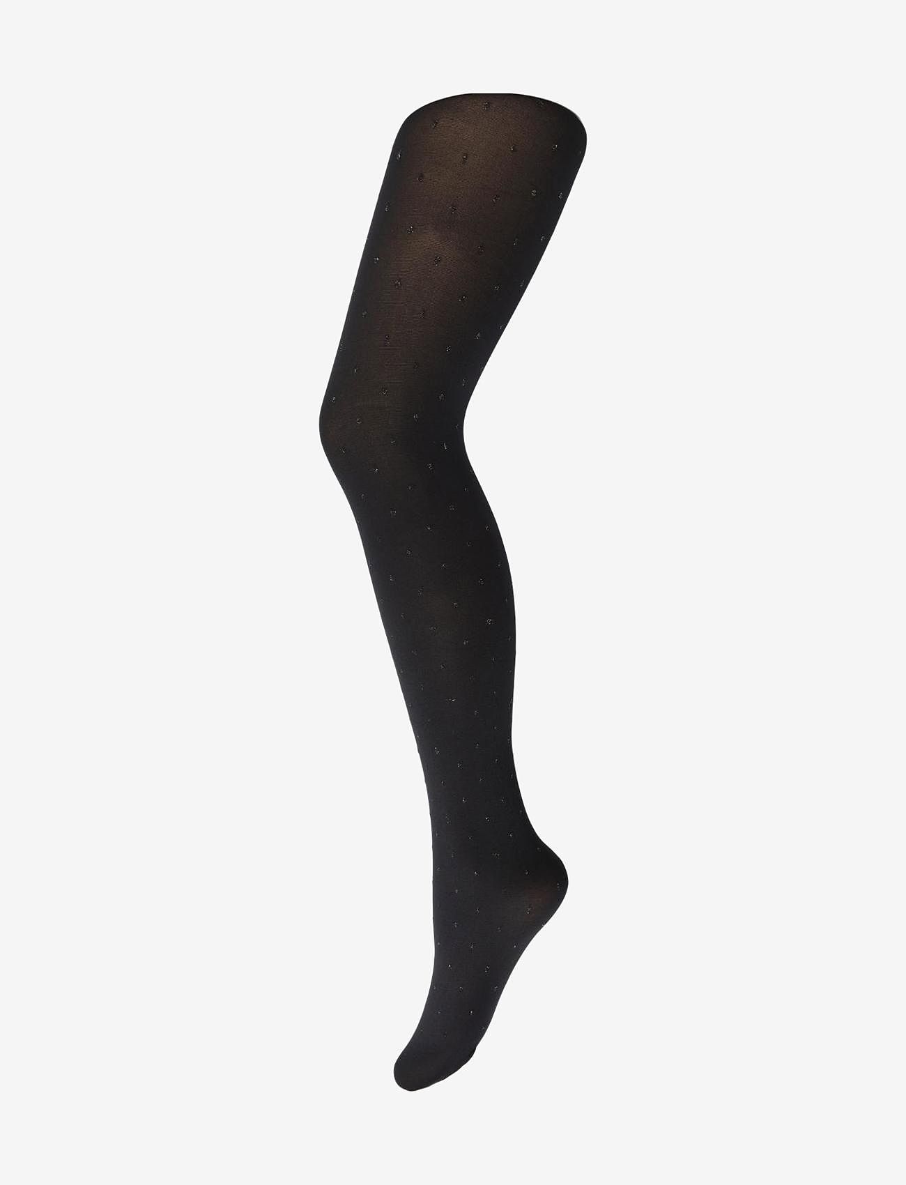 Pieces - PCANDA GLITTER DOT TIGHTS D2D - zemākās cenas - black - 0