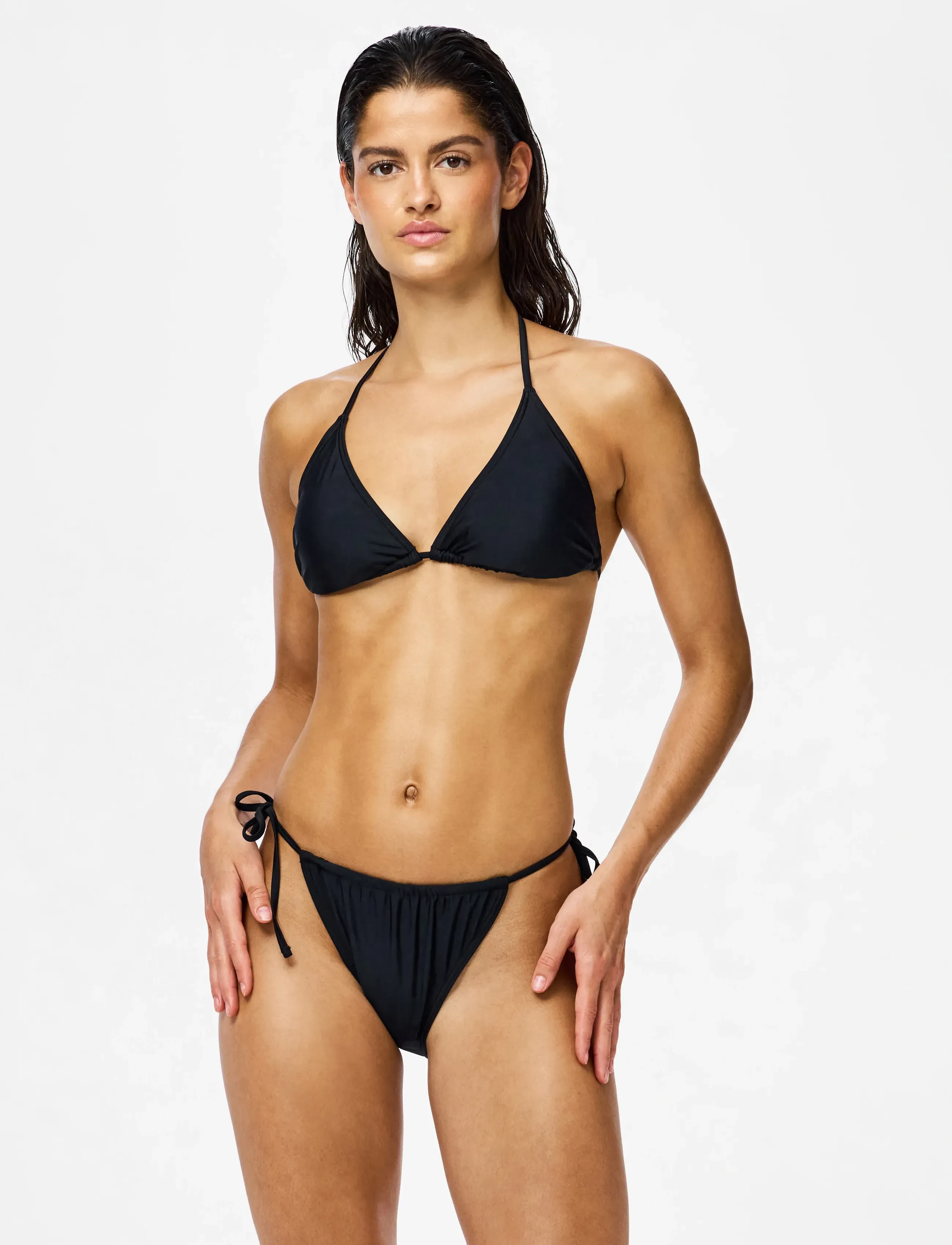 Pieces Pcbaomi Bikini Triangle Top Bc, Kvinder, Trekant Bikini Top, Sort, Str: M