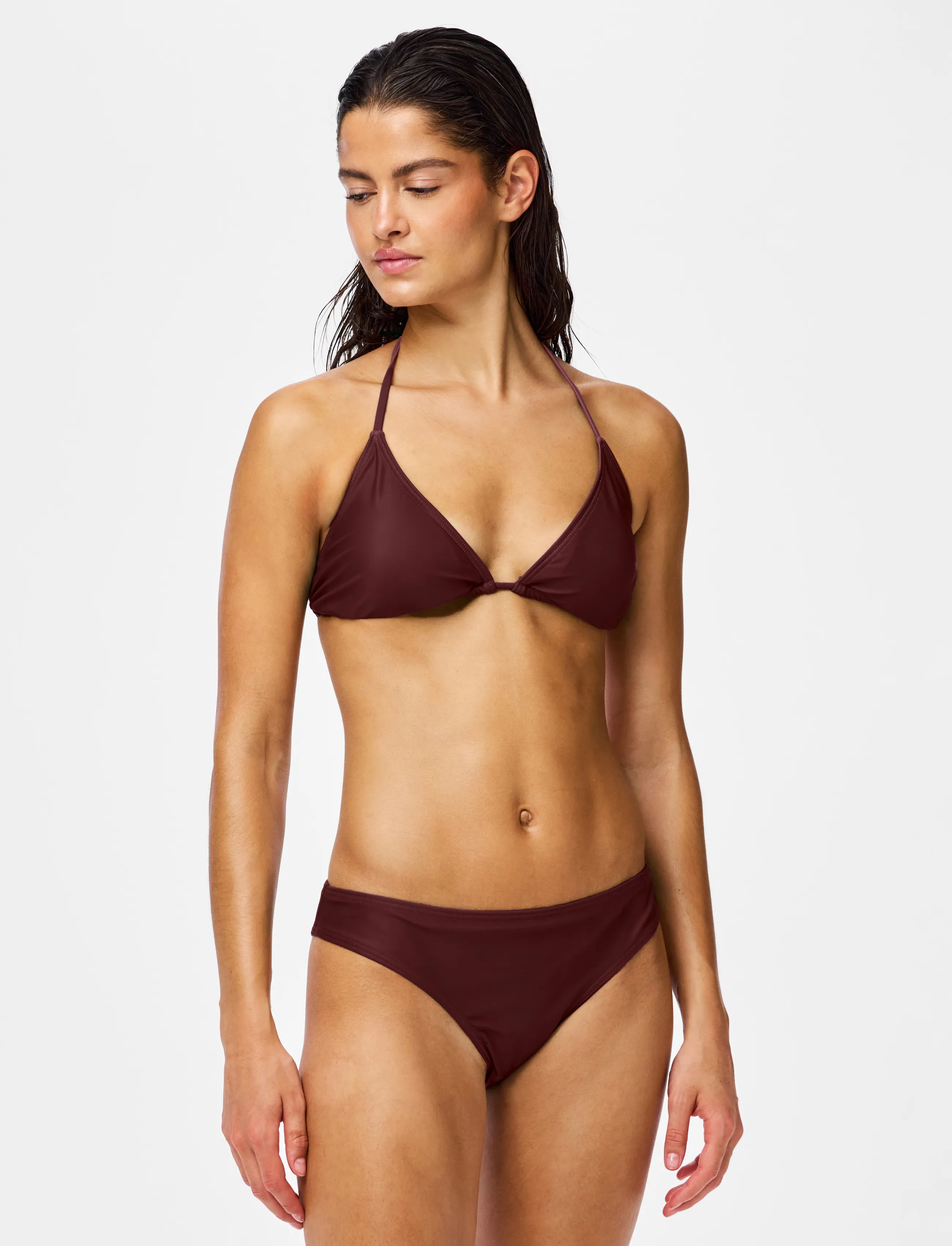 Pieces Pcbaomi Bikini Triangle Top Bc, Kvinder, Trekant Bikini Top, Bordeaux, Str: M