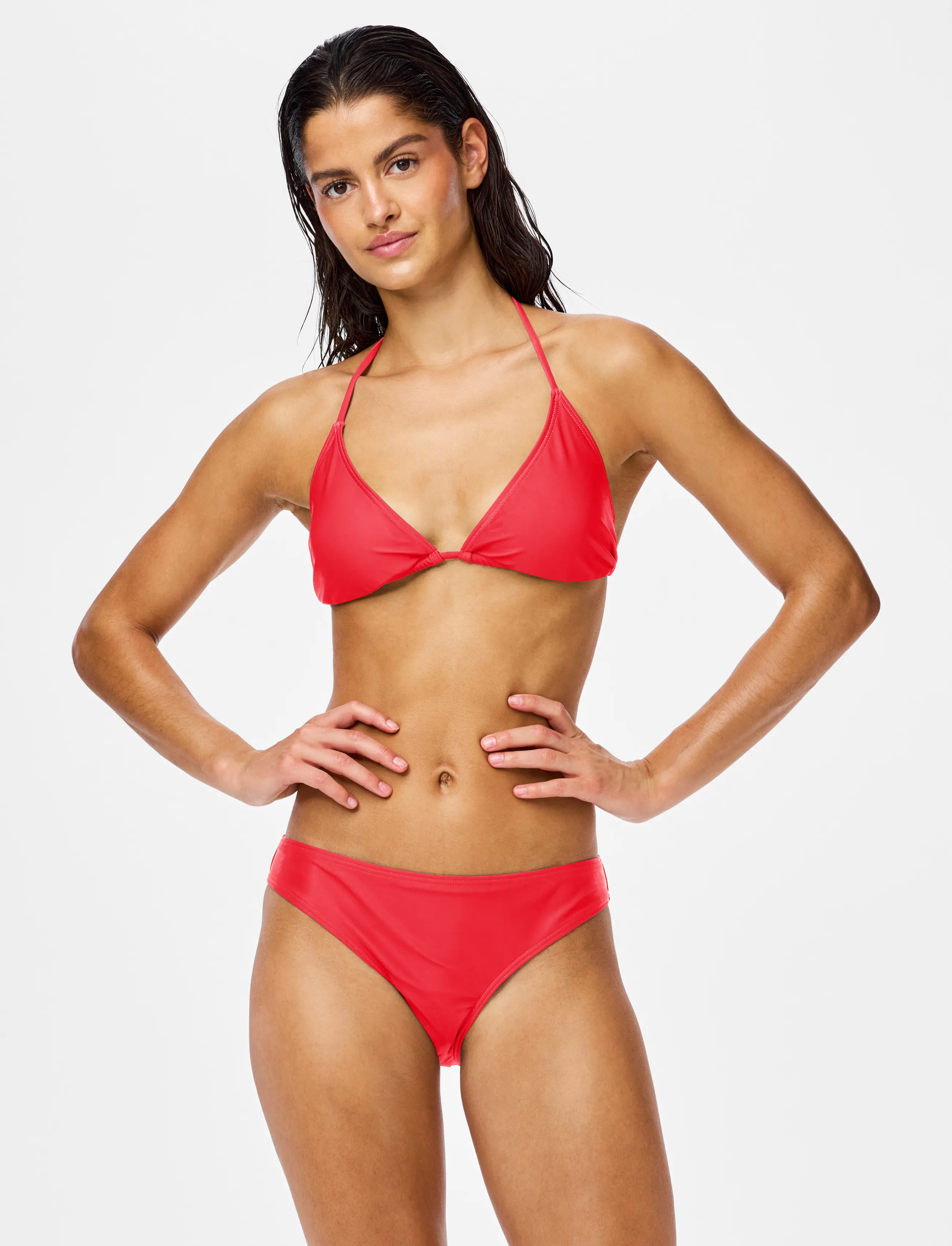 Pieces Pcbaomi Bikini Triangle Top Bc, Kvinder, Trekant Bikini Top, Koral, Str: L