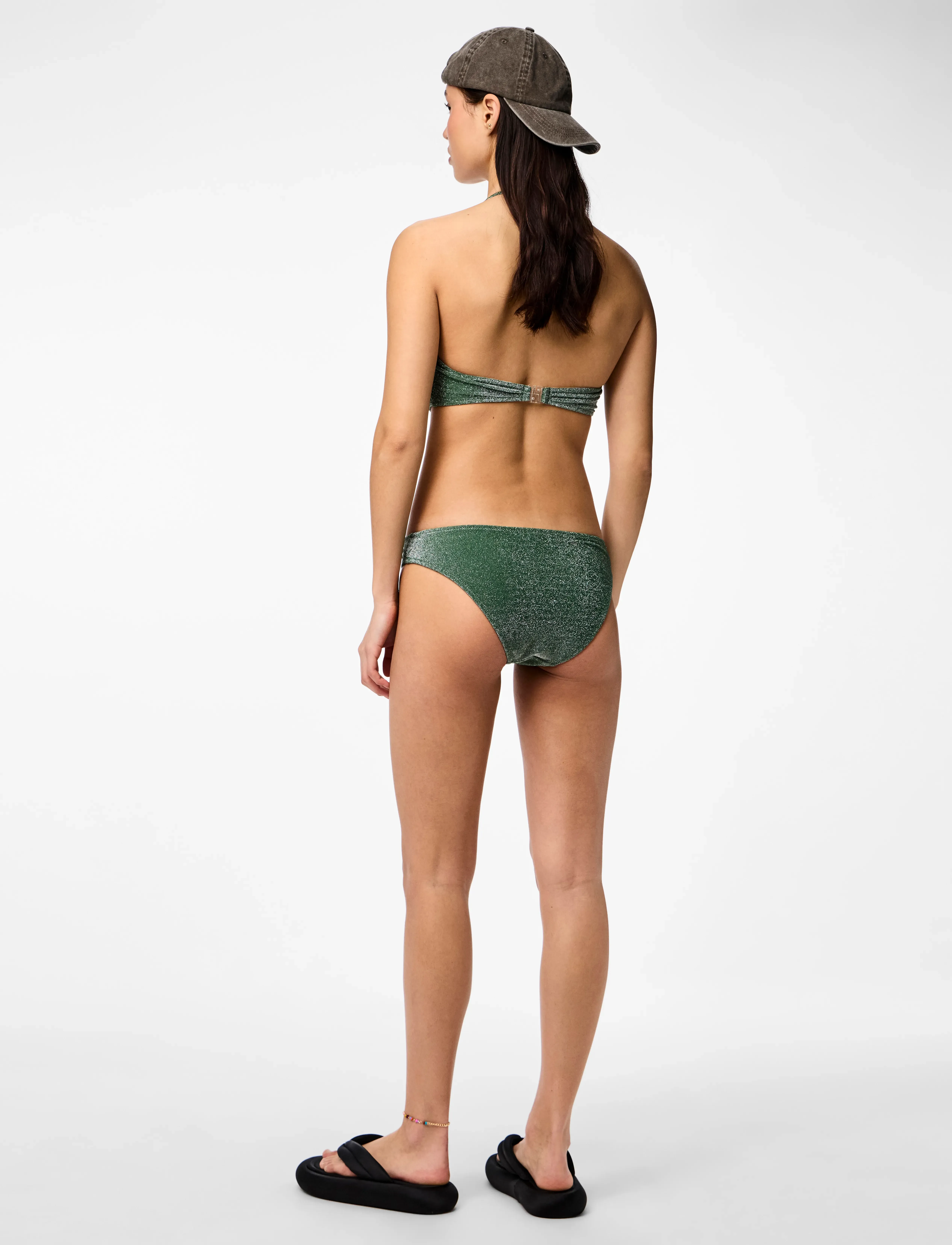Pieces - PCBLING BIKINI BRIEF LUREX SWW - bikini-slips - dark green - 3
