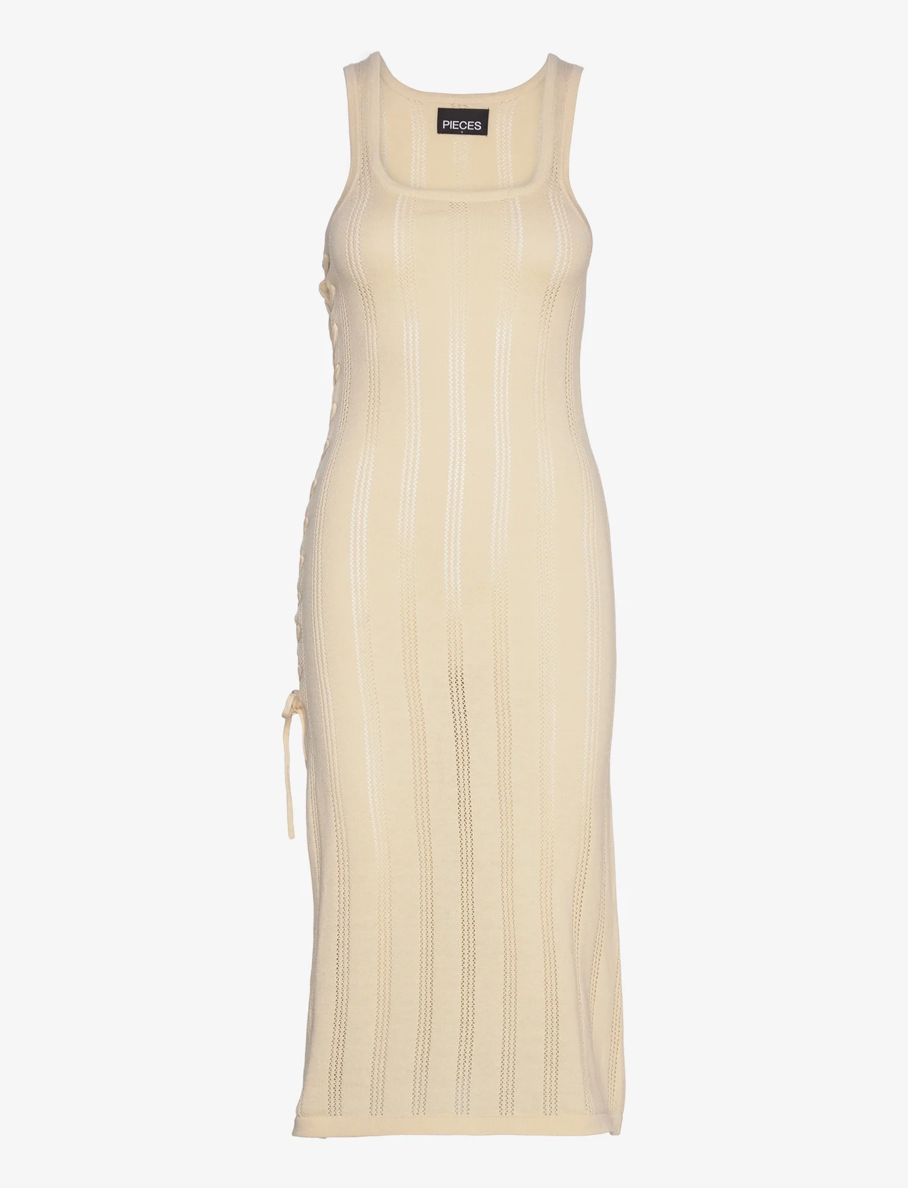 Pieces - PCBEANA LONG KNIT DRESS  SWW BC - knitted dresses - white smoke - 0