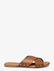 Pieces - PCVUMA LEATHER  SANDAL - flat sandals - cognac - 1