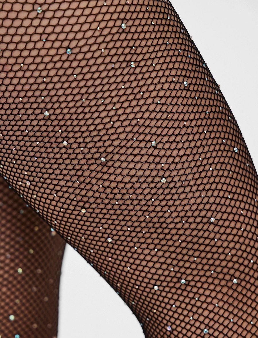 Pieces - PCCLAIRE FISHNET GLITTER TIGHTS D2D - særlige begivenheder - black - 3
