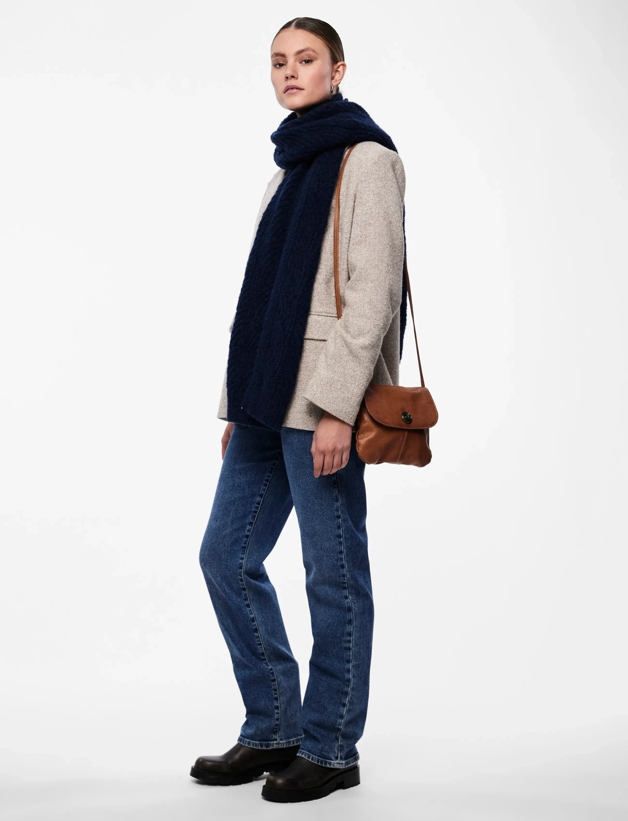 Pieces PCTOTALLY LARGE LEATHER PARTY BAG NOOS - Taschen - ROOT BEER / brown