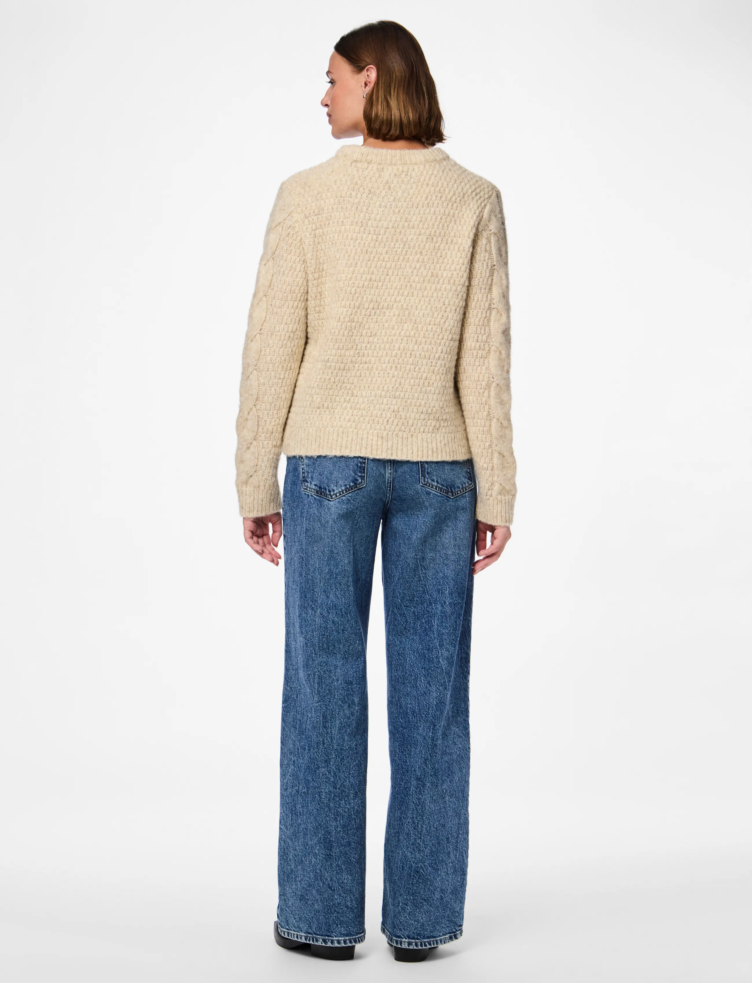 Pieces - PCNINA LS O-NECK KNIT NOOS BC - pullover - birch - 3