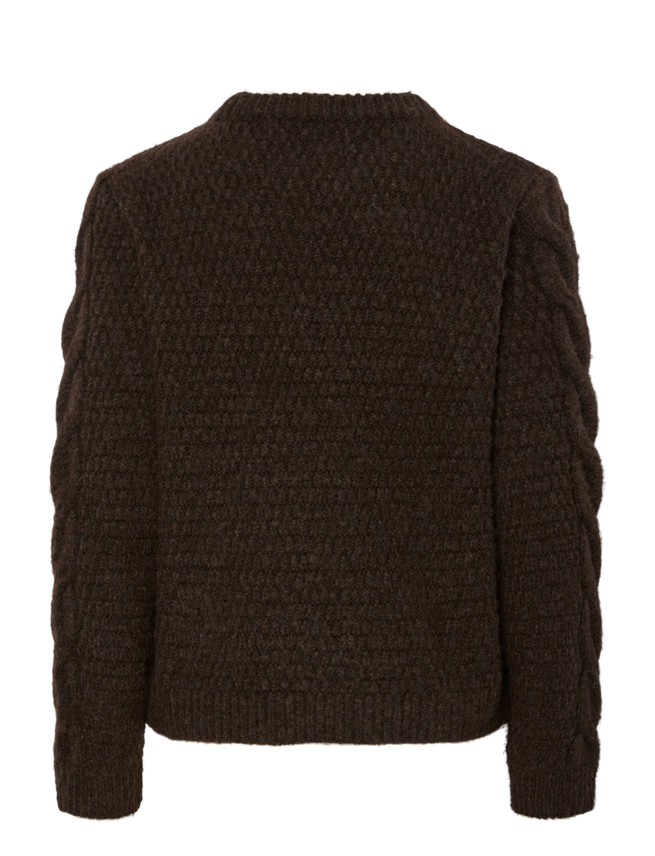Pieces - PCNINA LS O-NECK KNIT NOOS BC - jumpers - hot fudge - 1