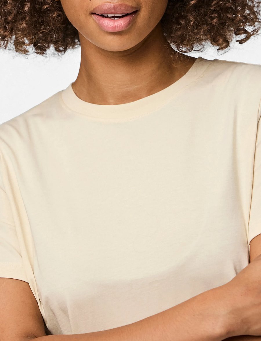 Pieces - PCRIA SS SOLID TEE JRS NOOS BC - t-shirts - birch - 4
