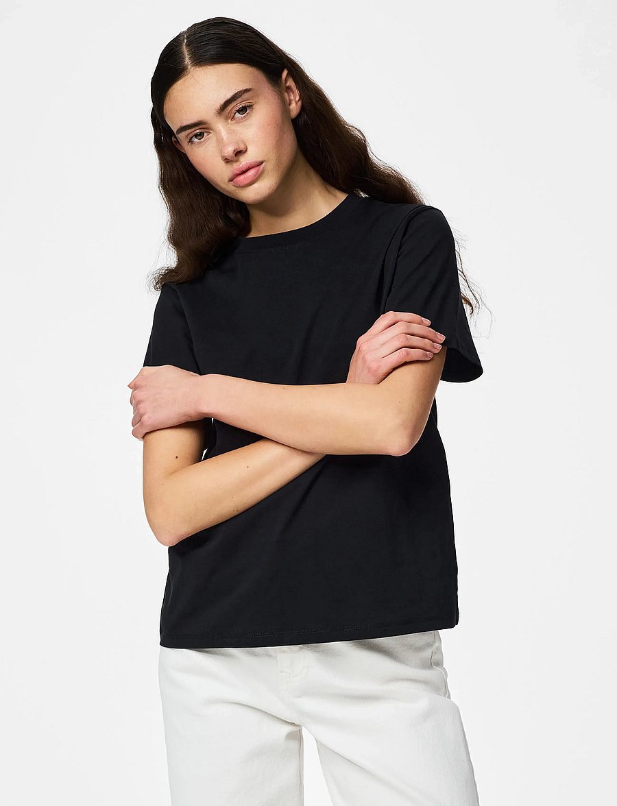 Pieces - PCRIA SS SOLID TEE JRS NOOS BC - t-särgid - black - 0