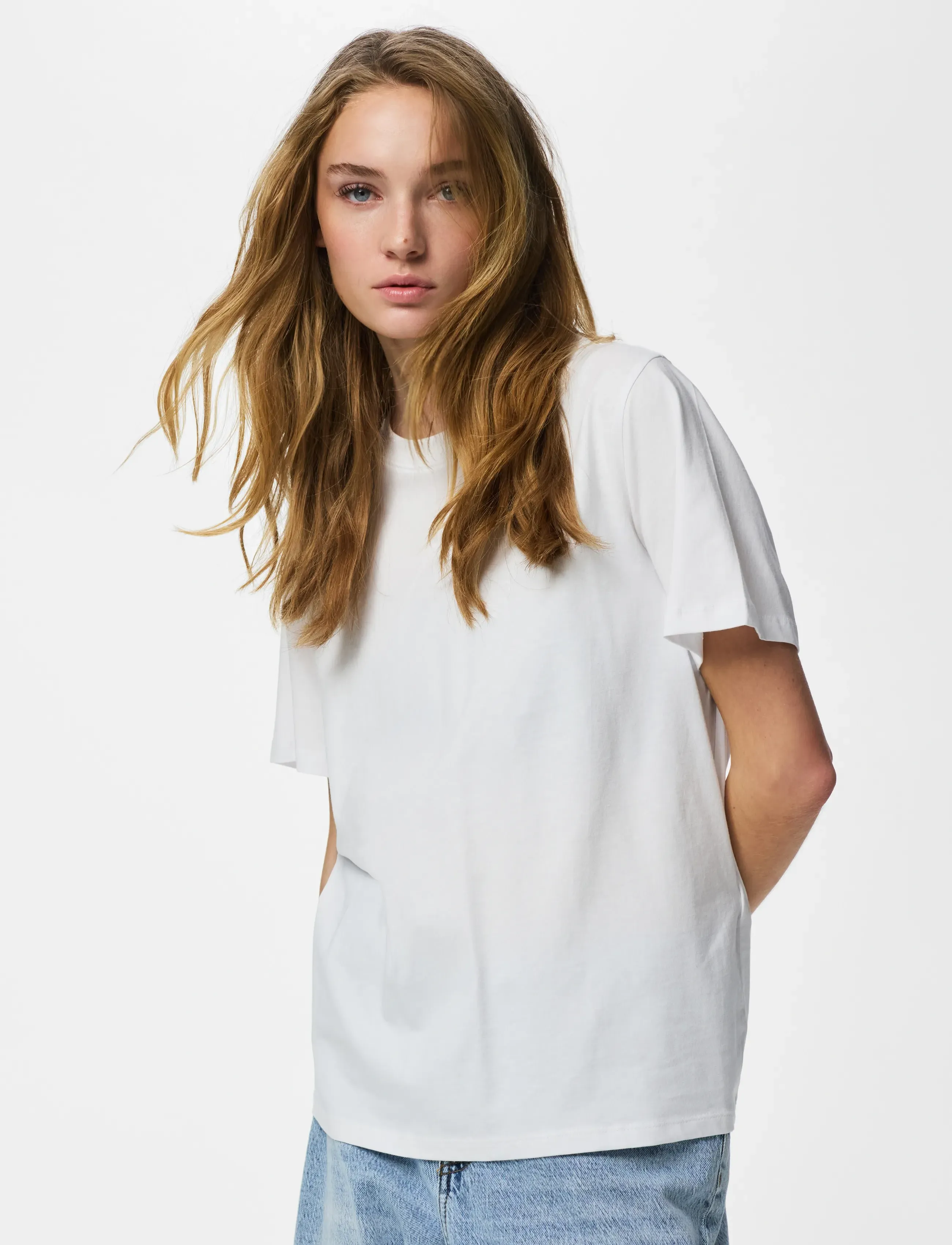 Pieces Pcria Ss Solid Tee Jrs Noos Bc, Kvinder, T-Shirt, Hvid, Str: S