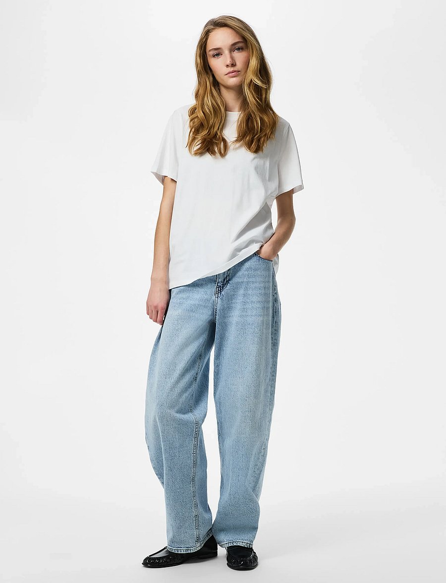 Pieces - PCRIA SS SOLID TEE JRS NOOS BC - t-shirts - bright white - 4
