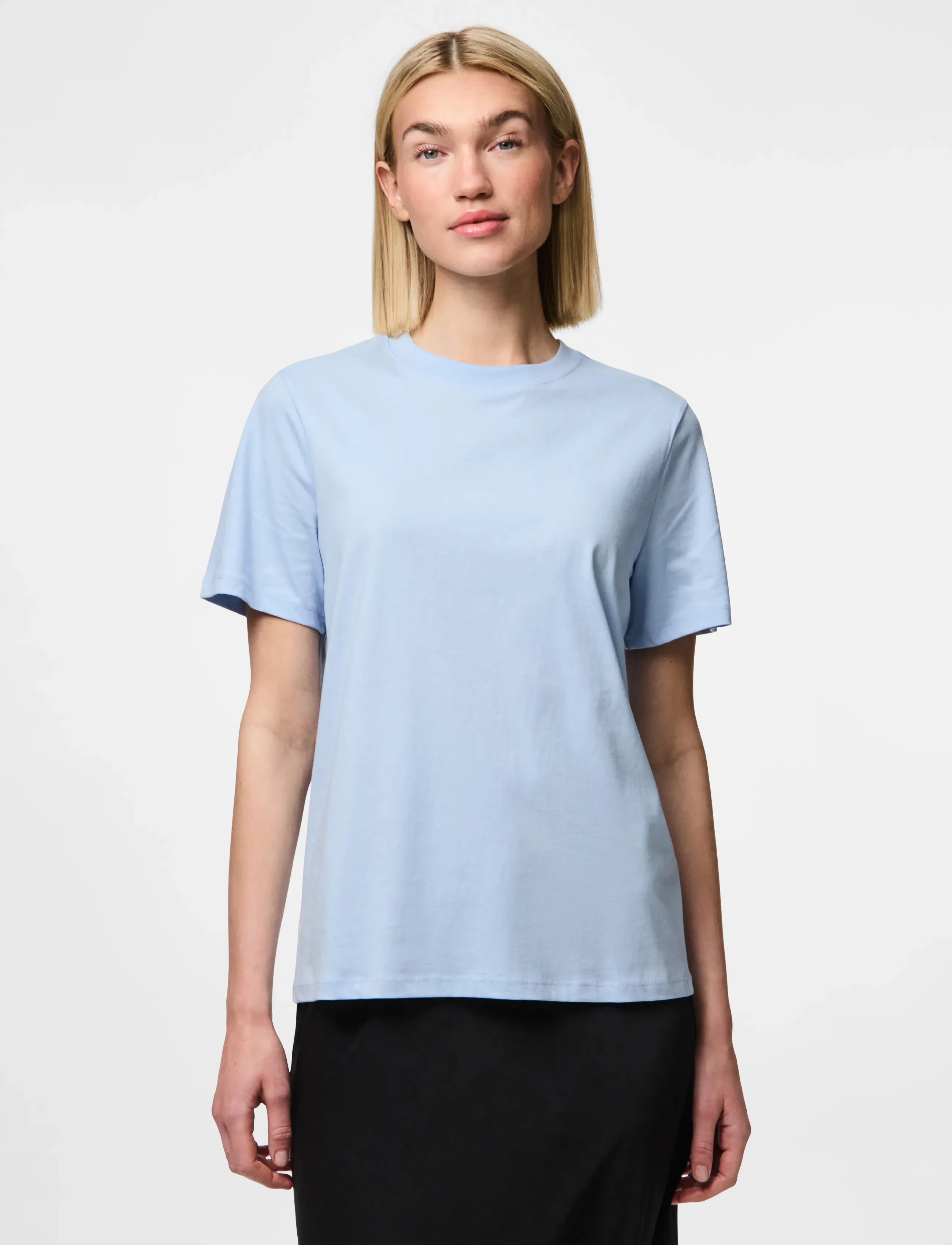 Pieces PCRIA SS SOLID TEE JRS NOOS BC - Kleidung - CASHMERE BLUE / blue