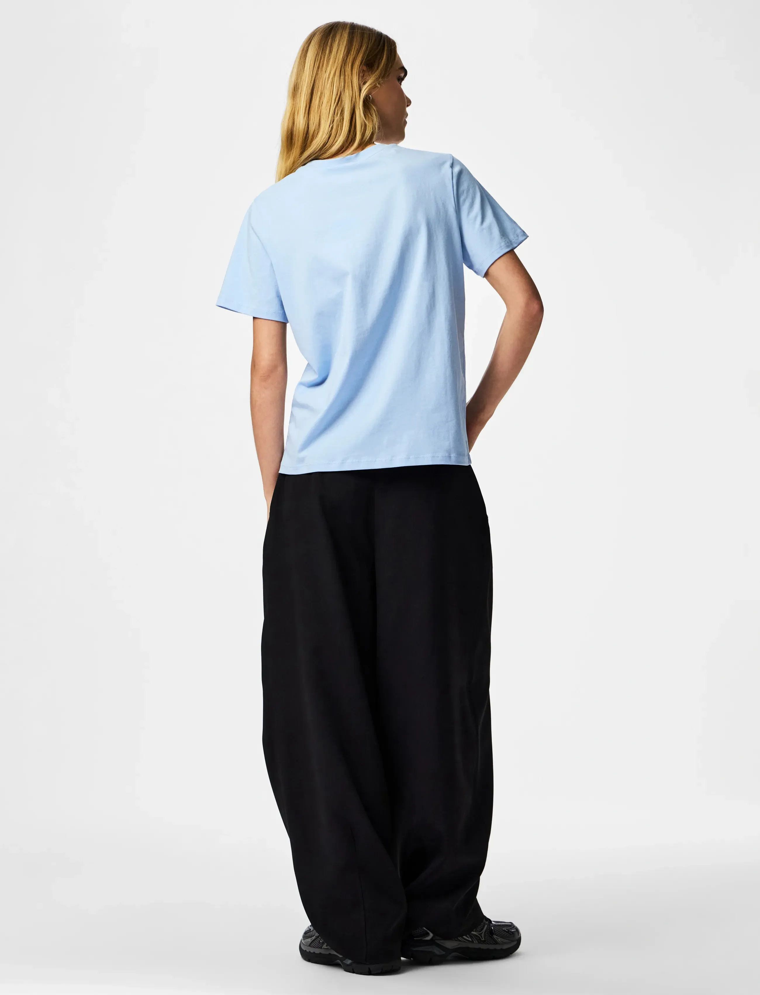 Pieces - PCRIA SS SOLID TEE JRS NOOS BC - t-shirts - cashmere blue - 3